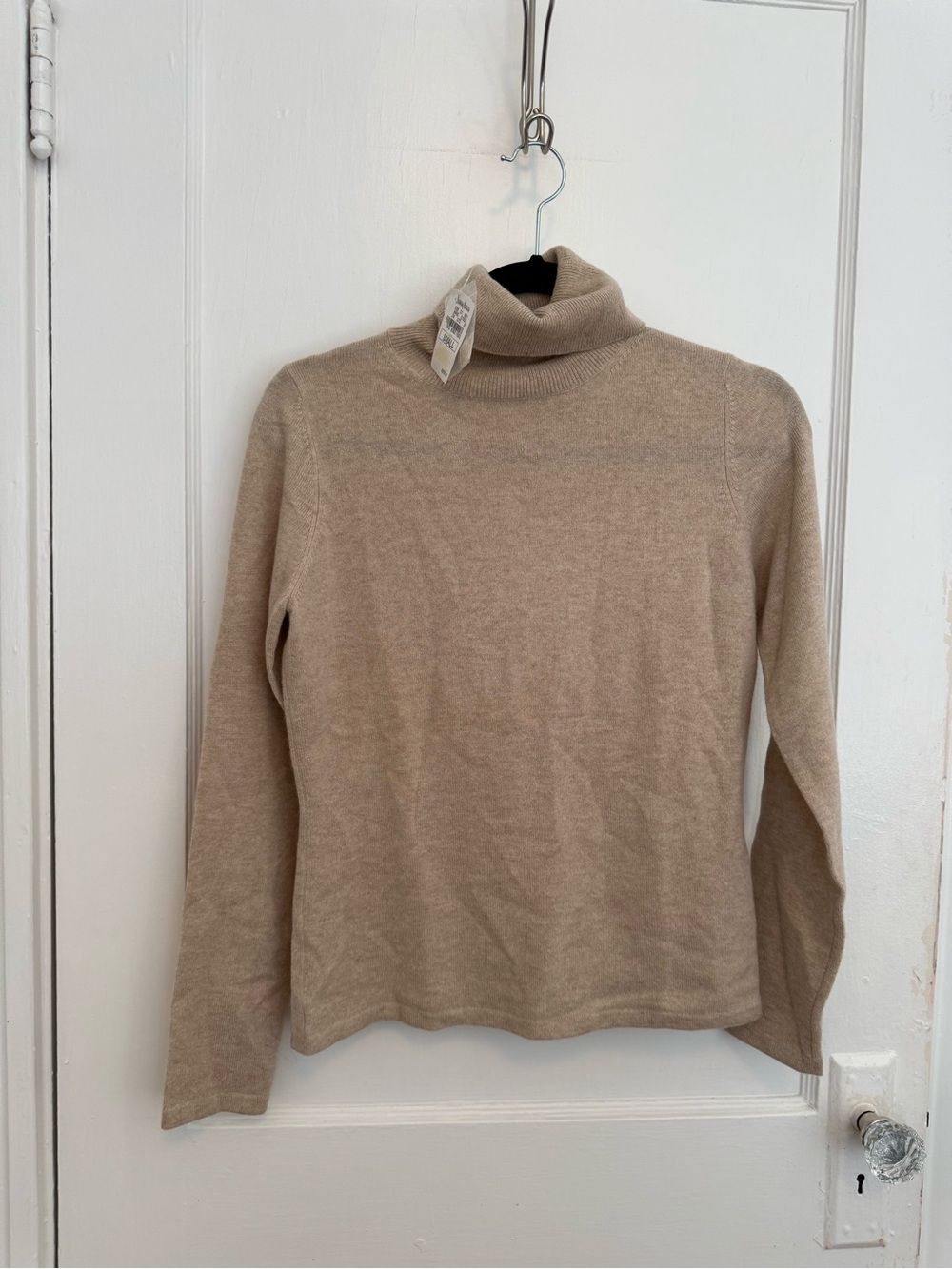 NWT Neiman Marcus Beige Camel Cashmere Turtleneck Sweater Small